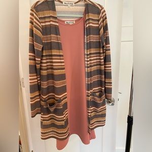 Wildflower 2 piece Dress with Cardigan. Lightweight and Cute. Size Large